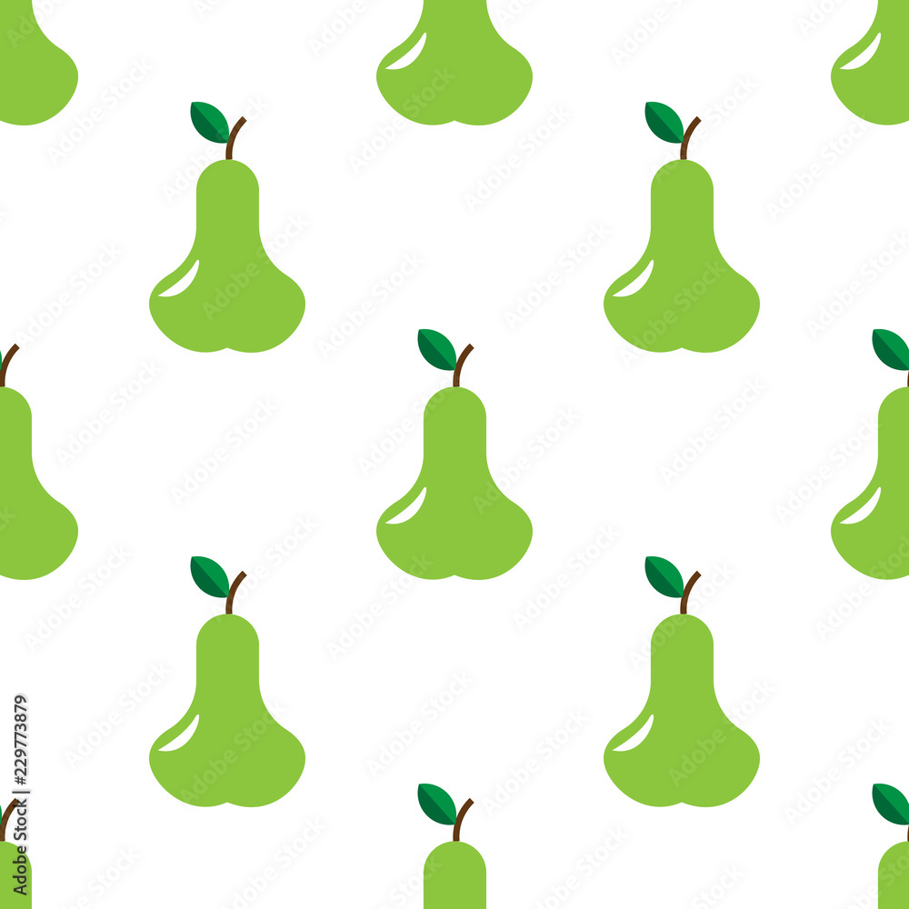 Vector illustration. Seamless pettern of pear on white background. Design for kitchen, curtain, wallpaper, wrapping paper, gift, napkins. Vector illustration. Seamless pettern of pear on white background. Design for kitchen, curtain, wallpaper, wrapping paper, gift, napkins.