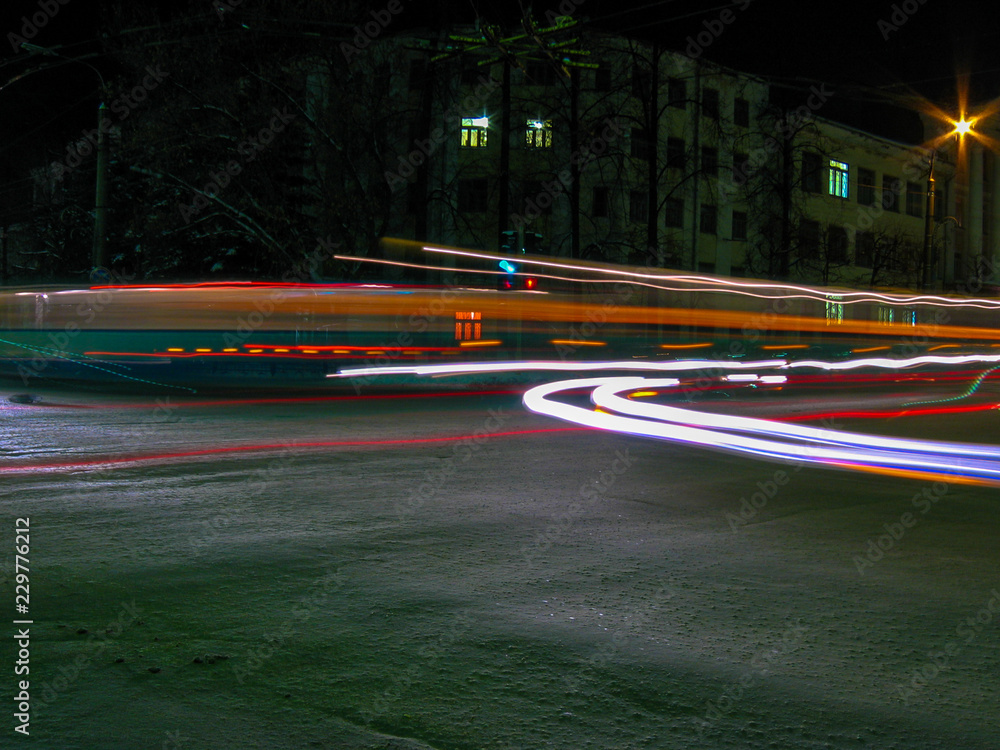 traffic in the city at night traffic in the city at night