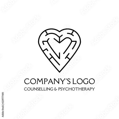 Logo - a heart with the labirint - a symbol of the search for love, happiness.