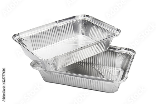 Foil food delivery container isolated over the white background