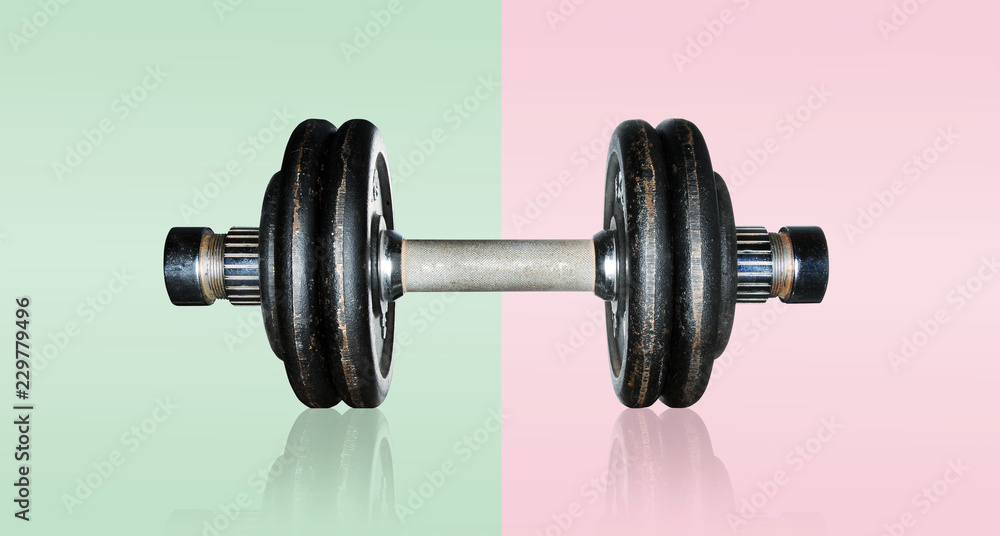 black dumbbell, isolated black dumbbell, isolated