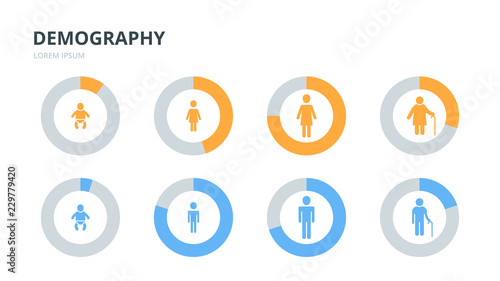 Demography population age generation infographics photo