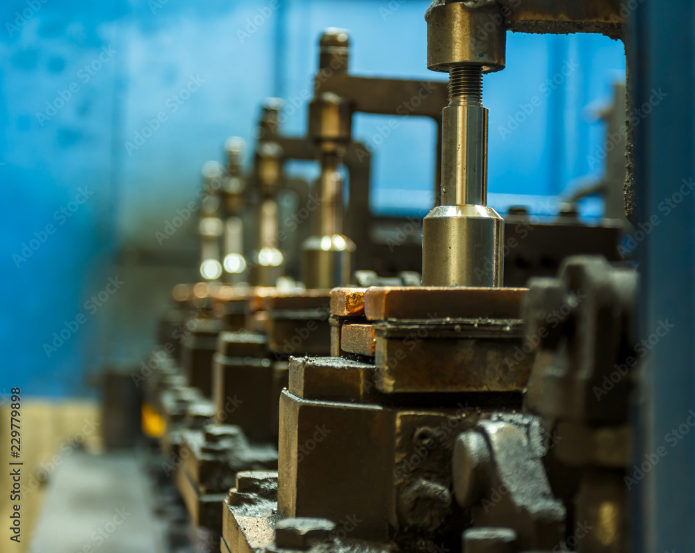 Welding robots movement in a car factory Welding robots movement in a car factory