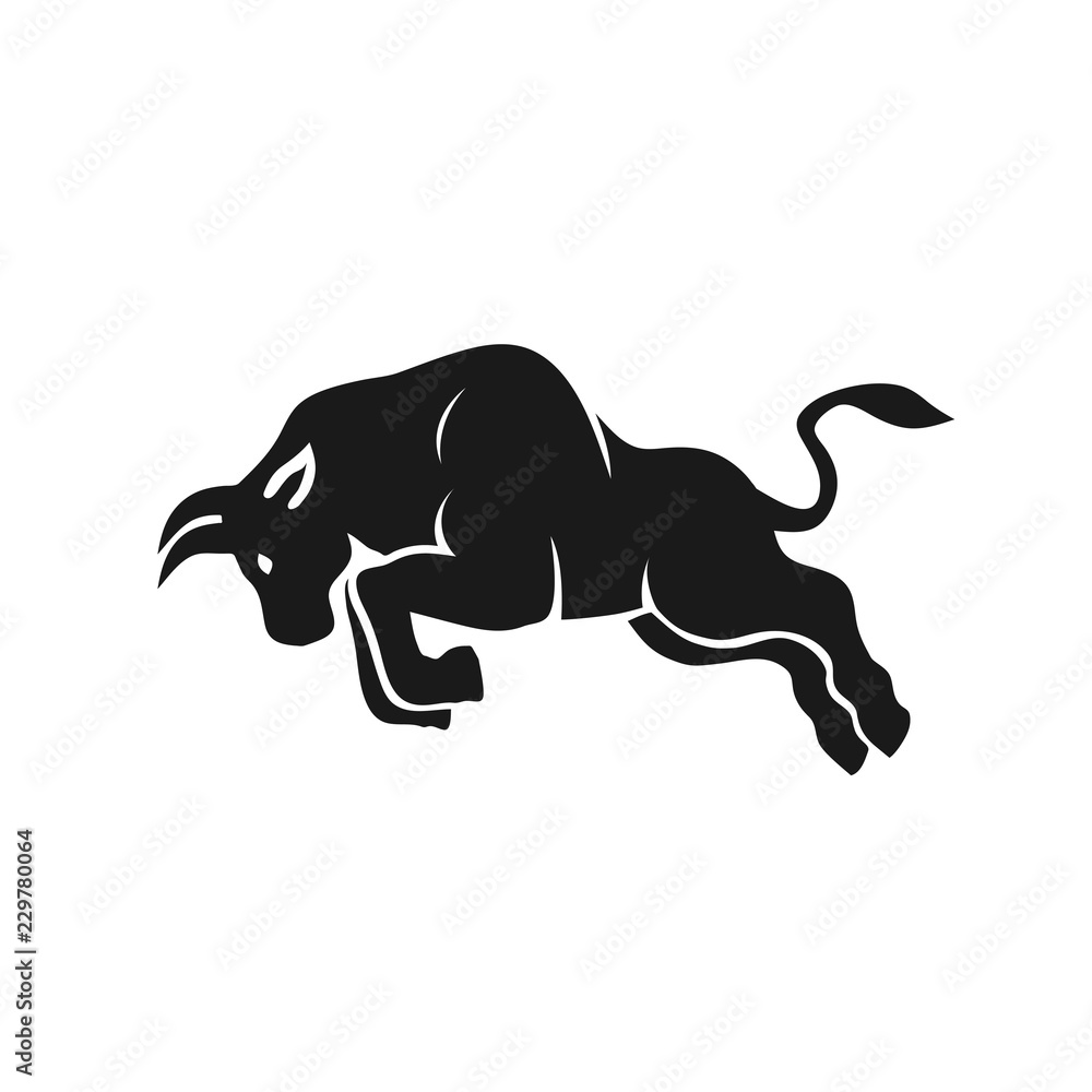 creative Strong bull logo vector illustration