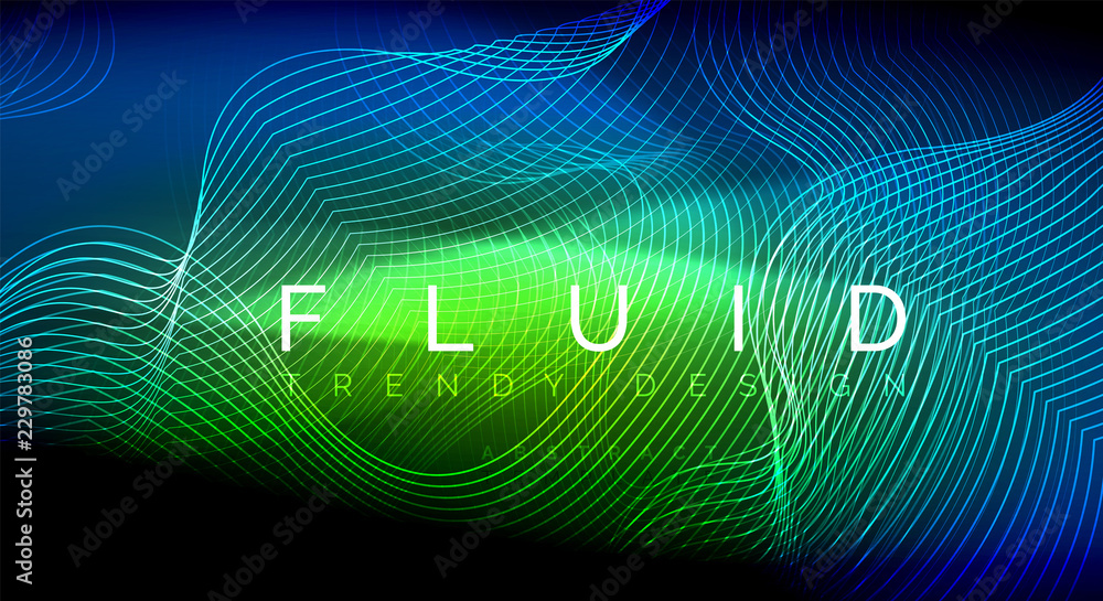 Neon glowing fluid wave lines, magic energy space light concept, abstract background wallpaper design, ripple texture illustration Neon glowing fluid wave lines, magic energy space light concept, abstract background wallpaper design, ripple texture illustration
