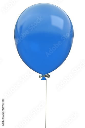 Blue balloon isolated on white background