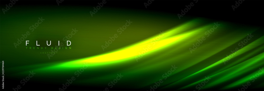Neon glowing fluid wave lines, magic energy space light concept, abstract background wallpaper design Neon glowing fluid wave lines, magic energy space light concept, abstract background wallpaper design