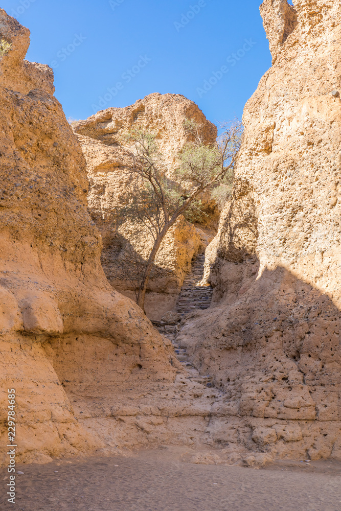 Sesriem Canyon, Sossusvlei, Namib-Naukluft National Park, Namibia.