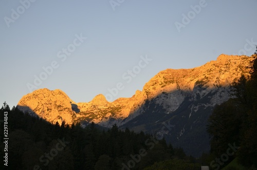 Sonnenuntergang mit Schrottmalhorn in Ramsau, Berchtesgaden