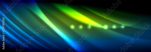 Liquid neon flowing waves, glowing light lines background