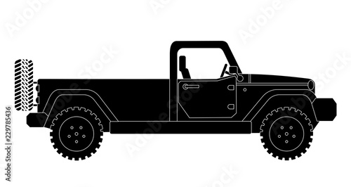 pickup truck. Classic truck. Isolated vector eps 10