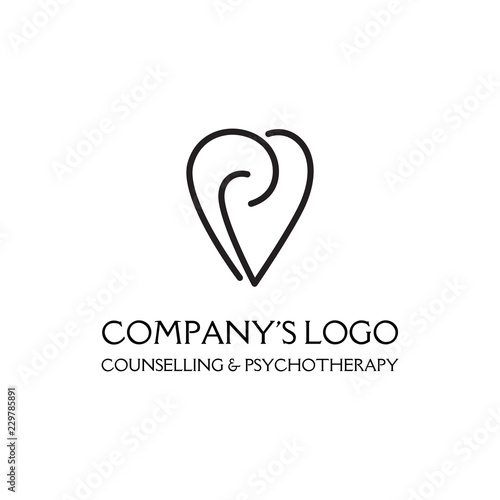 Logo - a heart with spirals - a symbol of interaction, cooperation, support and mutual understanding