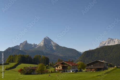 Watzmann mit Alpe Oberreitlehen, Berchtesgaden photo