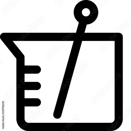 Beaker with stirring rod