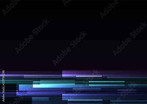 multicolor overlap pixel speed in dark background, geometric layer motion backdrop, simple technology template, vector illustration
