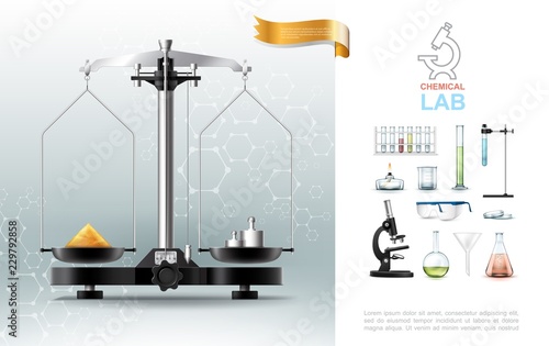 Realistic Chemical Lab Elements Composition