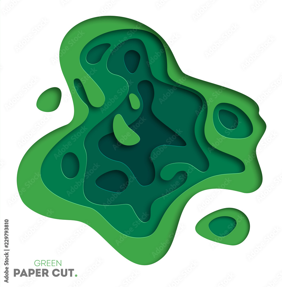 3D abstract background with green paper cut shapes. Vector design layout for business presentations, flyers, posters and invitations. Colorful carving art, environment and ecology element 3D abstract background with green paper cut shapes. Vector design layout for business presentations, flyers, posters and invitations. Colorful carving art, environment and ecology element