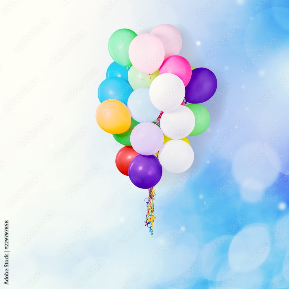 Bunch of colorful balloons on light background Bunch of colorful balloons on light background