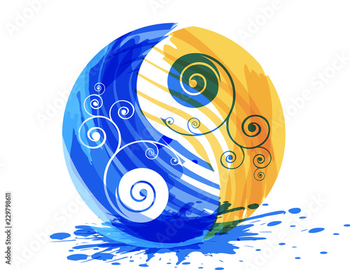 Ying Yang in water colors