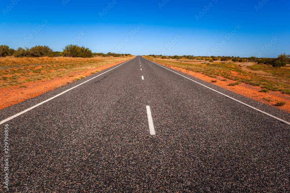 Road to nowhere. Stuart highway, Northern Territory, Australia