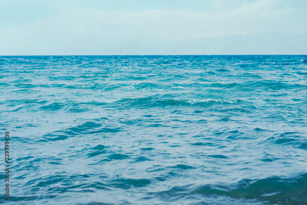 Fototapeta premium sea surface summer wave background. Natural tropical water Paradise. Cube nature relax.