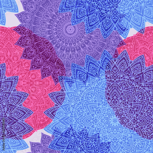 Seamless background with ornament mandala. Round arabesque design pattern