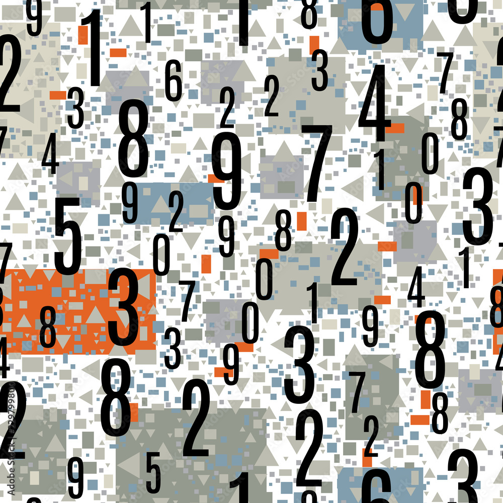 Seamless Pattern with the Numbers Seamless Pattern with the Numbers