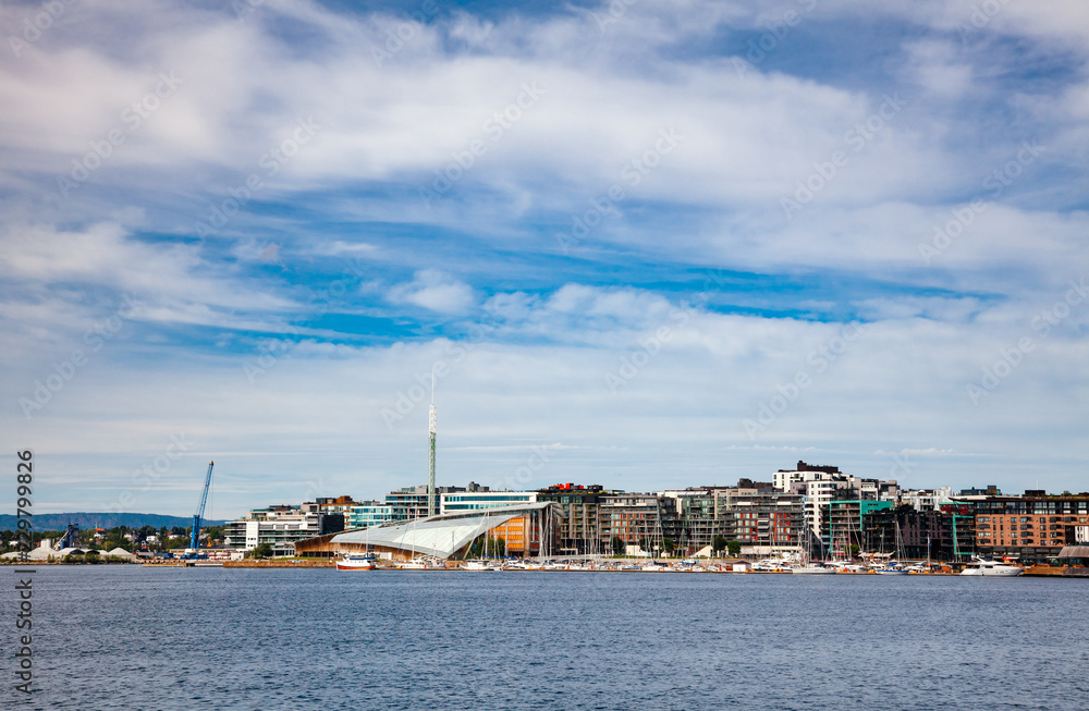 Pipervika harbour with Aker Brygge neighbourhood Central Oslo Norway Scandinavia
