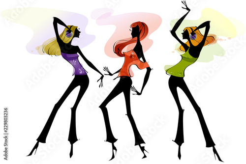 Three women dancing