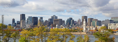 Skyline of Montreal city at fall, Canada