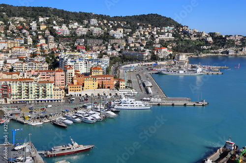 City of Nice in France, view above Port of Nice on French Riviera