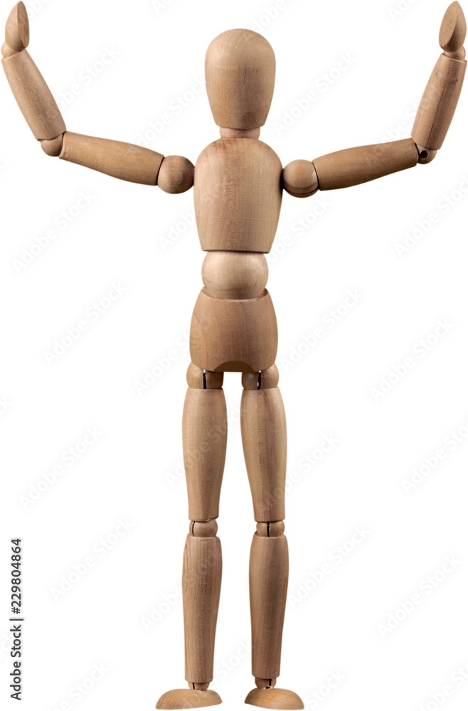 Miniature wooden mannequin in a pose Miniature wooden mannequin in a pose