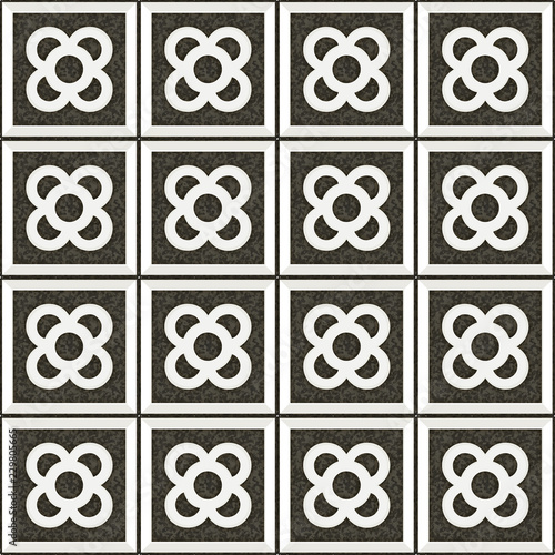 Tile el Panot de Flor Rosa de Barcelona Gray Pattern