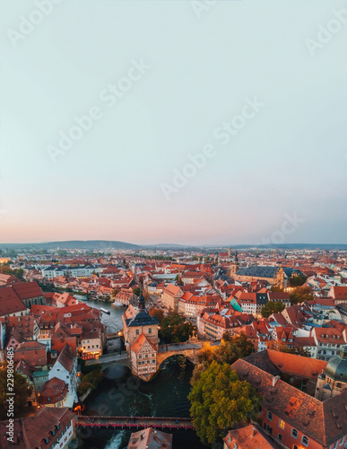 Obraz na płótnie Bamberg aerial photo w salonie