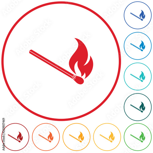 Match fire icon vector