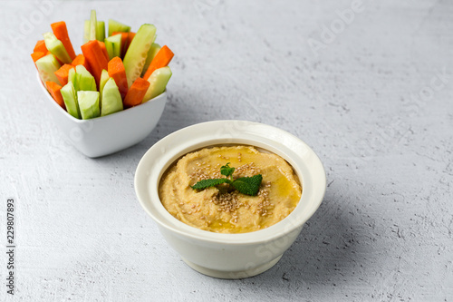 Chickpea humus made at home photo