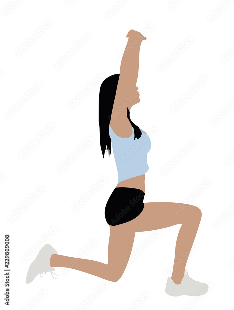 Illustration Of A Fit Woman Stretching Her Arms Illustration Of A Fit Woman Stretching Her Arms