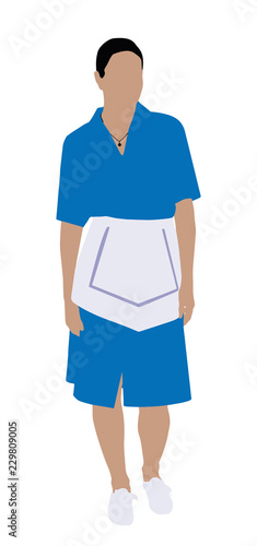 Illustration Of A Female Hotel Cleaner