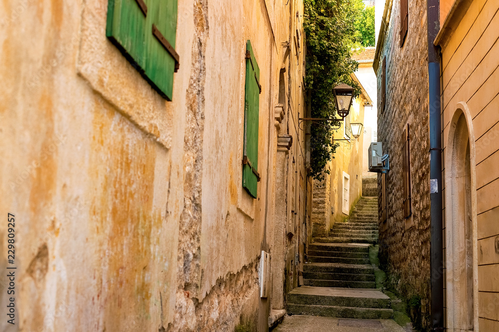 Fototapeta premium street in old town, Herceg Novi, Montenegro