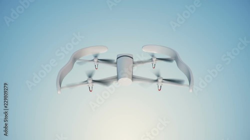Animation of flying drone. Animation of seamless loop.