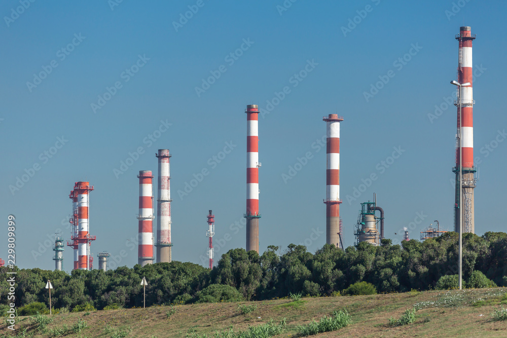 Industrial complex of oil refinery, Portugal Industrial complex of oil refinery, Portugal