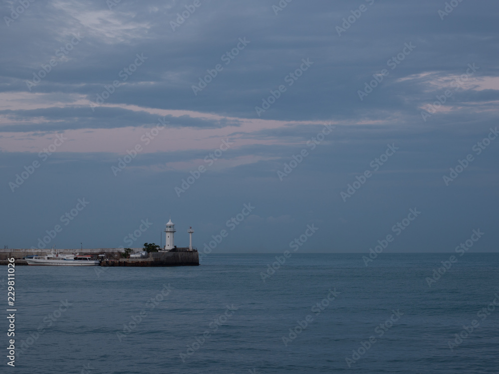 Lighthouse in the sea