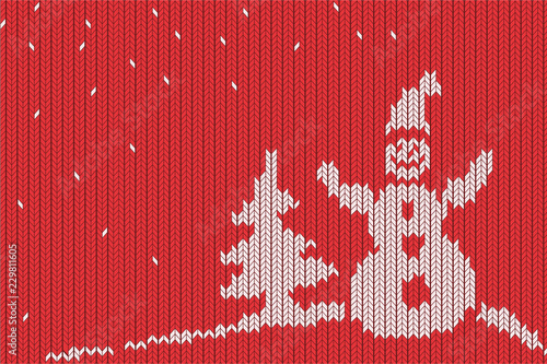 Knitted background / Christmas pattern /Vector illustration