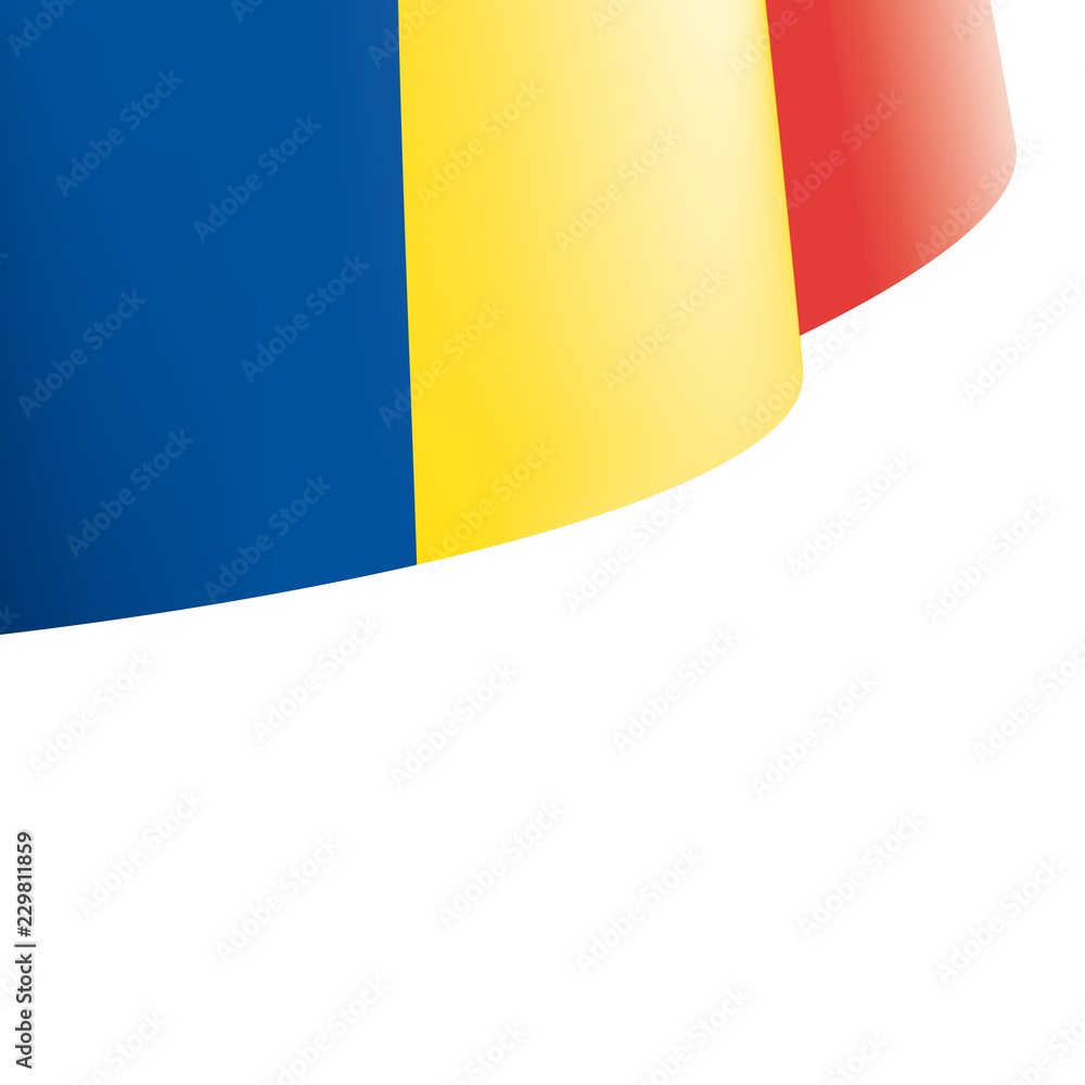 Fototapeta premium Romania flag, vector illustration on a white background
