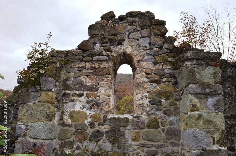 the remains of the old church
