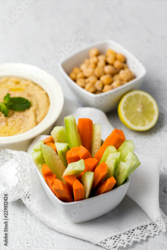 Chickpea humus made at home