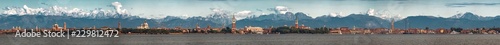 Italy beauty, unbelievable panoramatic view, Dolomites above the Venice, Venezia