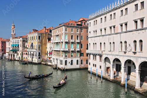Famous water street - Grand Canal in Venice Italy.