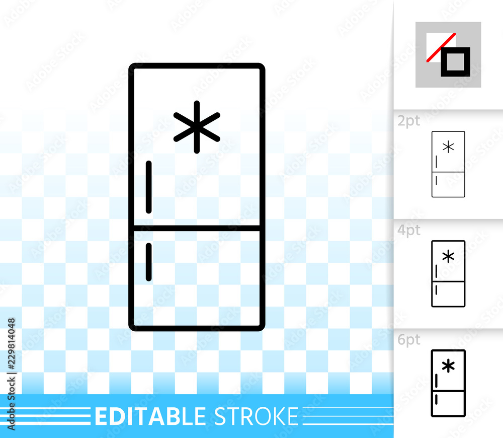 Fridge simple black line vector icon Fridge simple black line vector icon