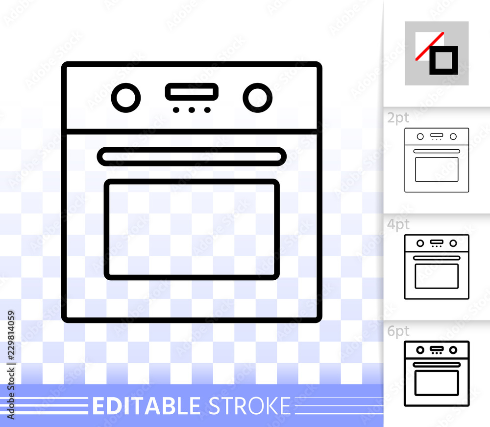 Oven simple black line vector icon Oven simple black line vector icon
